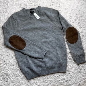 NWT J. Crew slim rustic merino elbow-patch sweater